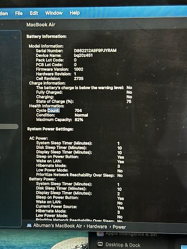 apple notebook: Apple MacBook Air M1 (8GB / 256GB) RAM: 8 GB SSD: 256 GB Batareya — 6