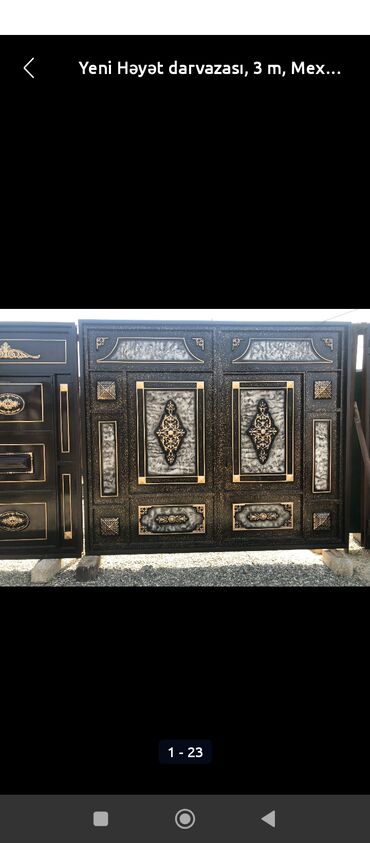 Həyət darvazaları: Dəmir Həyət darvazası, Mexaniki, Qapı ilə, Kredit yoxdur, Pulsuz quraşdırma — 8