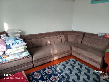 Диваны: Угловой диван, цвет - Серый, В рассрочку, Б/у