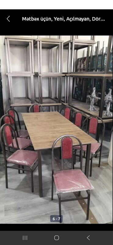 Masa və oturacaq dəstləri: Mətbəx üçün, Yeni, Açılmayan, Dördbucaq masa, 8 stul -da lalafo.az — 6 Masa və oturacaq dəstləri: Mətbəx üçün, Yeni, Açılmayan, Dördbucaq masa, 8 stul — 6
