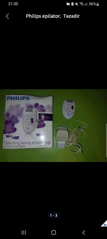 qas epilyatoru: Philips epilator. Təzədir. Tokda işleyir