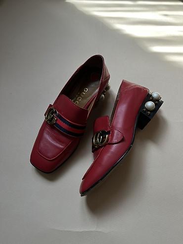 носки гуччи: Лоферы, 38, Gucci, Б/у, цвет - Красный, Самовывоз — 2