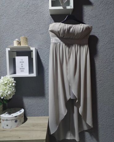kajsija top haljina: S (EU 36), color - Grey, Cocktail, Without sleeves