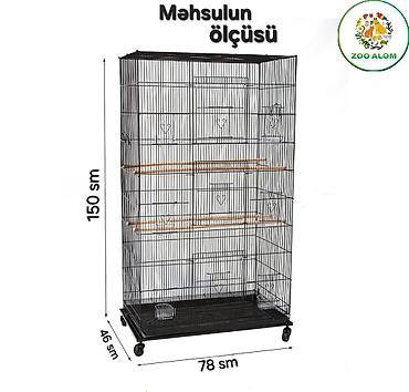 donuz heyvan: Böyük ölçülü tutuquşu qəfəsi - Ölçülər: 150 sm hündürlük, 78 sm en, 46 — 2