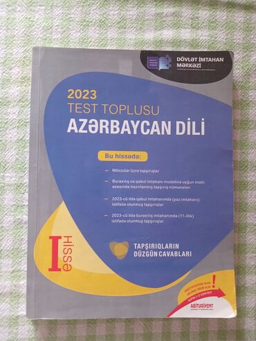 Digər: Azərbaycan dili 2023 cü il test toplusu, arxasında cavablar kəsilib