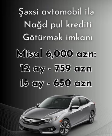 Avtoservis, nəqliyyatın təmiri: Şəxsi avtomobilinizlə nağd pul krediti götürmək imkanı təklif olunur