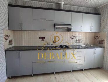 Sifarişlə mətbəx mebeli: Sifarişlə mətbəx dəsti, Özü çəkən petlələr, Sadə laminat, Kredit yoxdur, Rayonlara çatdırılma, Pulsuz çatdırılma — 17