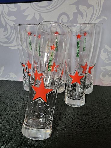 Čaše: Case nove za pivo Heineken 0,350 L . Nove case komada 6 u ceni — 1