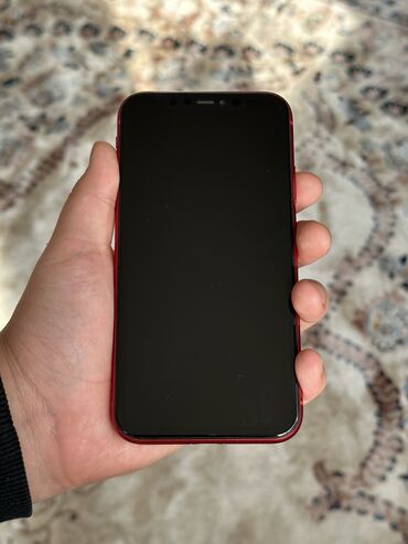 телефон релми: IPhone 11, Б/у, 128 ГБ, Красный, Зарядное устройство, Чехол, 80 %