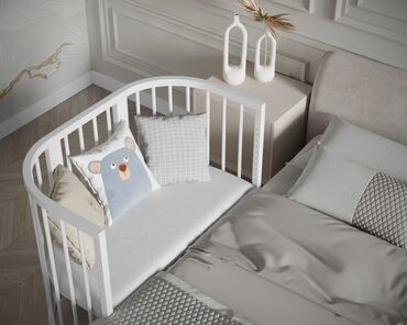 электролюлька цена: Балдар үчүн кошумча коюлган керебет, Колдонулган, Дөңгөлөктүү, түсү - Ак