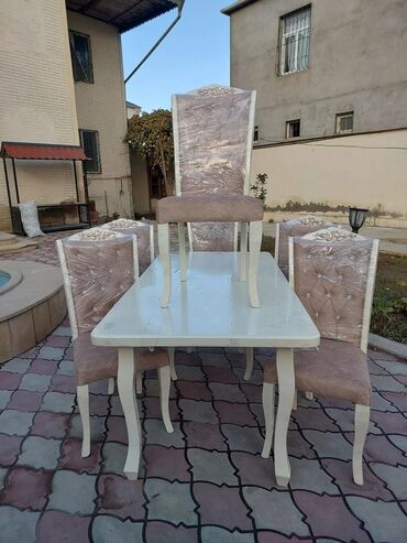 mebel stol stullar: Qonaq otağı üçün, Yeni, Açılan, Dördbucaq masa, 6 stul, Azərbaycan