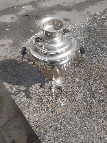 dekor odun: Klassik metal samovar - Material: cilalanmış metal/nişasta rəngli — 3