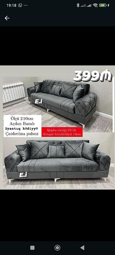 Divanlar: Divan – açılan, bazalı model - Ölçü: 210 sm - Mexanizm: açılan — 1