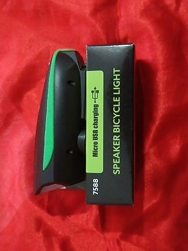 Велоаксессуары: Фонарик-спикер для велосипеда (модель 7588) Компактный передний свет — 7