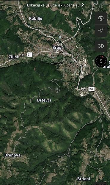 Građevinsko/Poljoprivredno zemljište – okolina Brusa (naselja Drtevci/