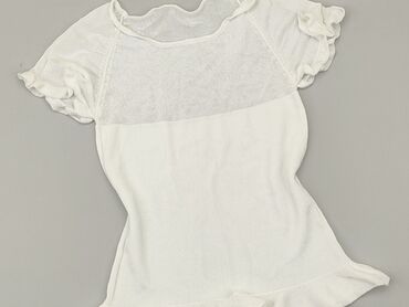 biała bluzka bawełniana z długim rękawem: Blouse, 7 years, 116-122 cm, condition - Very good