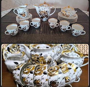 kofeyni: Çay dəsti, rəng - Ağ, Farfor — 1