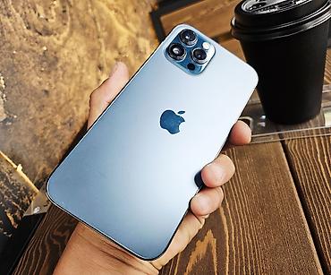 Apple iPhone: IPhone 12 Pro Max, Б/у, 256 ГБ, Pacific Blue, Чехол, 80 % — 13