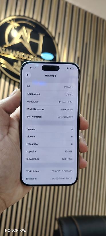 pro controller: IPhone 15 Pro, 128 GB, Natural Titanium, Face ID, Sənədlərlə, Zəmanət — 2