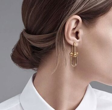 tek qas qizil sirqalar: Sırğa, Tiffany, Sarı qızıl, 750 Əyar
