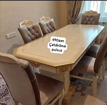 ailə agacı: Qonaq otağı üçün, Yeni, Açılmayan, Dördbucaq masa, 6 stul — 1