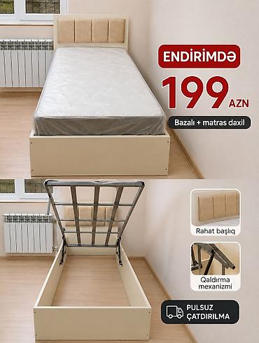 Çarpayılar: Yeni, Təknəfərlik çarpayı, Bazalı, Matras ilə, Siyirməsiz — 1