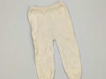 beżowe legginsy prążkowane: Sweatpants, 12-18 months, condition - Fair