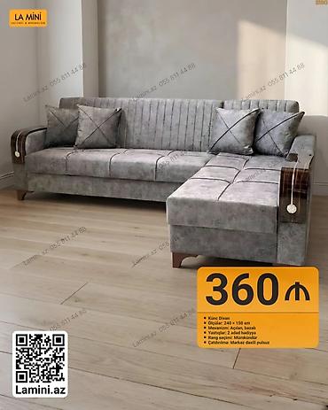 Künc divan – LA MINI - Ölçülər: 240 × 150 sm - Mexanizm: açılan