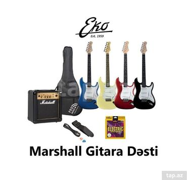 gitara kabel: Eko & Marshall Gitara Dəsti Dəstə daxildir: - Marshall 10G AMP -