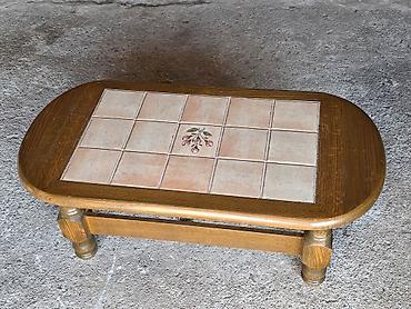 Stilski klub stolovi: Drveni klub sto sa keramičkim pločicama - Materijal: masivno drvo — 7