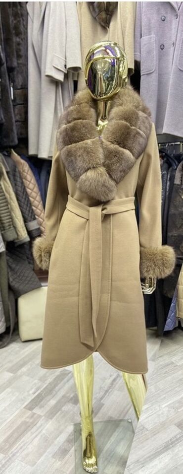 длинное трикотажное платье с капюшоном: Пальто, Халат, Зима, Кашемир, По колено, С поясом, Стандарт