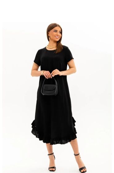 Повседневные платья: Повседневное платье, Made in KG, Лето, Длинная модель, Оверсайз, Все размеры — 9