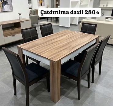 Təcili! Yemək otağı dəsti – masa + 6 stul. - Qiymət: 280 AZN -