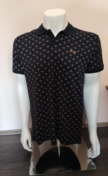 tom tailor majice sa kragnom: Shirt Short sleeves, M (EU 50), Boss, color - Black, Cotton