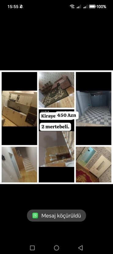 kirayə 1 otaqlı evlər: 2 mertebeli heyet evi kiraye verilir. Her bir werayiti var ewyali