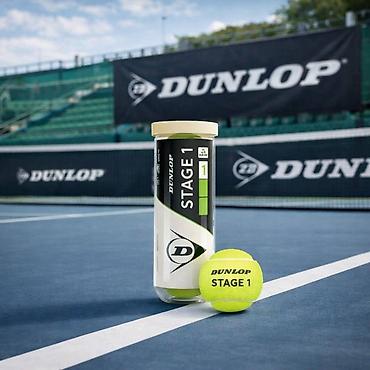 корт: Теннисные мячи Dunlop Stage 1 (Green) в тубе. - Уровень Stage 1 — 1