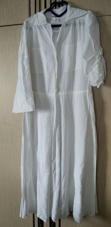 Haljine: L (EU 40), bоја - Bela, Oversize, Kratkih rukava — 3