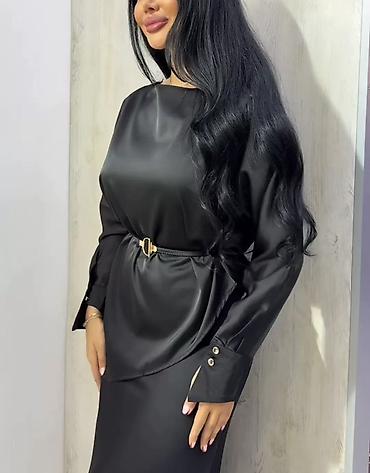 кийии: Блузка, Классикалык модель, Сатин, Solid print — 1