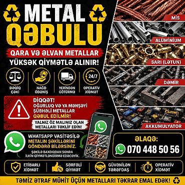 dəmir qapılar: Xidmət: Metal qəbulu və utilizasiyası Təsvir: - Bütün növ metalların — 2