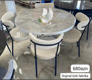 белый рабочий стол: Mətbəx üçün, Yeni, 4 stul