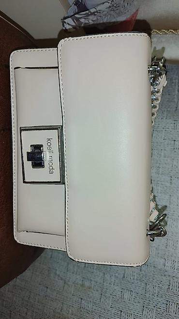 saat aksesuar: Koel Moda qadın çantası - Rəng: krem/ivori - Material: dəri imitasiya — 1