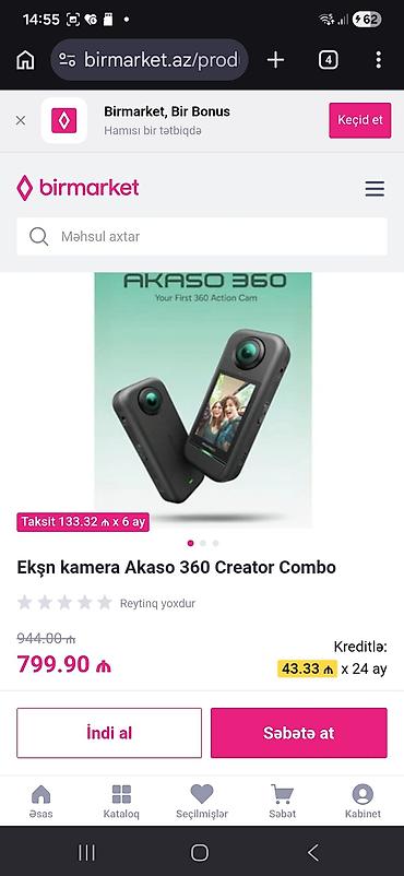 Akaso 360 Creator Combo – 360 dərəcə ekşn kamera acilib 1defe lalafo.az -da Akaso 360 Creator Combo – 360 dərəcə ekşn kamera acilib 1defe