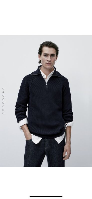 мужской тёплый свитер: Свитер, Massimo Dutti, размер L, цвет темно-синий, черный в наличии