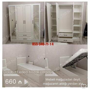 двуспальная кровать с подъемным механизмом: 2 təknəfərlik çarpayı, Dolab, Yeni