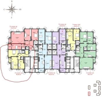 Продажа квартир: 2 комнаты, 81 м², Элитка, 7 этаж, ПСО (под самоотделку) — 9