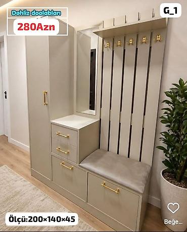 şifoner: Dəhliz dolabı dəsti – model G_1 Ölçü: 200 × 140 × 45 sm Qiymət: 280 — 1