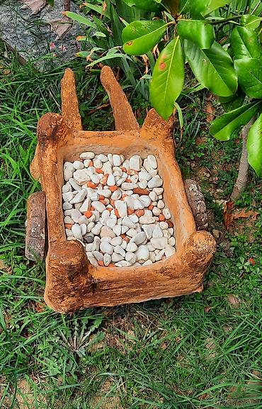 dis tort sekilleri: Bağ üçün dekorativ əl arabası formalı planter (gül dibçəyi) - — 2
