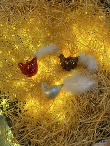 Yeni il oyuncaqları və bəzəkləri: Yeni il ağacı üçün quş fiqurlu bəzək dəsti - Dizayn: kiçik quş — 8