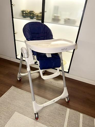peg perego: Стульчик для кормления, Б/у, Peg perego, Пластик, цвет - Синий, Самовывоз, Платная доставка — 1