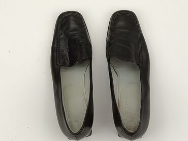 spódnice z eko skóry brązowa: Flat shoes for women, 37.5, condition - Good